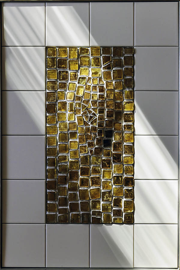Wandbild, Keramik, Glas, Gold